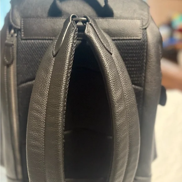 Stylish Black Leather Backpack